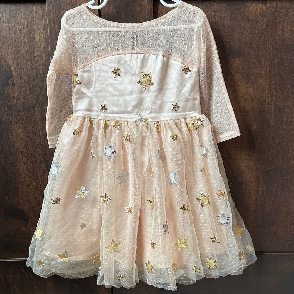Starry Tulle Dress with Gold and Silver Accents